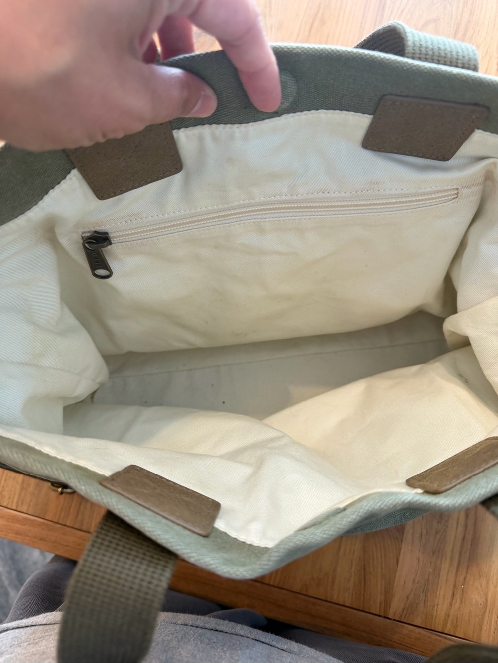 Feed Canvas Crossbody Bag Green and Brown - Picture 6 of 9